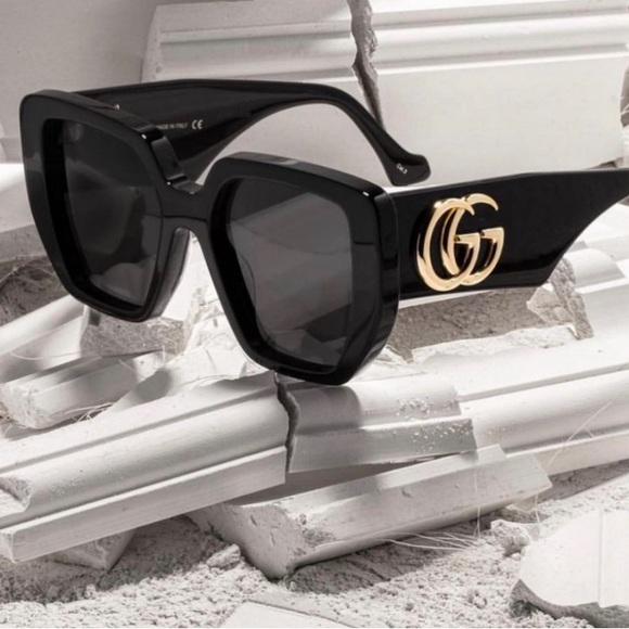 New - GUCCI GG0956S-003 54 Sunglass WOMAN ACETATE BLACK - Picture 3 of 15